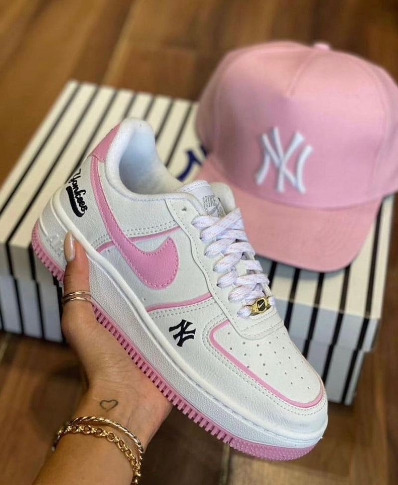 Air Force 1 lançamento NY rosa oferta + relógio de brinde