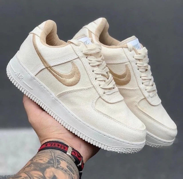 Air Force 1 tecido Bege lançamento oferta + relógio de brinde