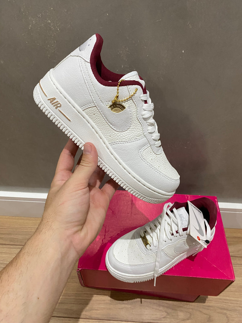 Air Force 1 Branco/Vermelho lançamento oferta + relógio de brinde