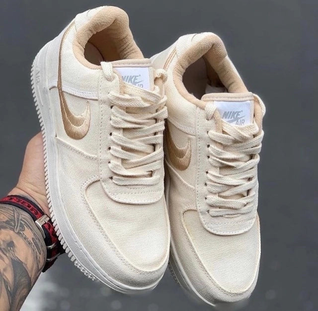 Air Force 1 tecido Bege lançamento oferta + relógio de brinde