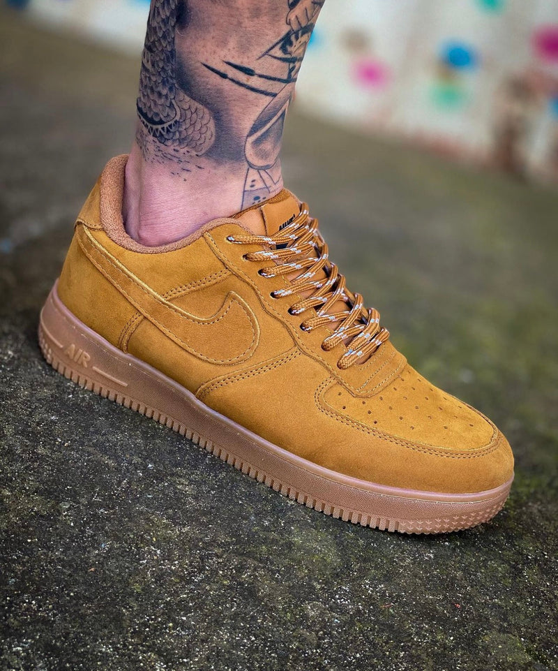 Air Force 1 tecido marrom lançamento oferta + relógio de brinde