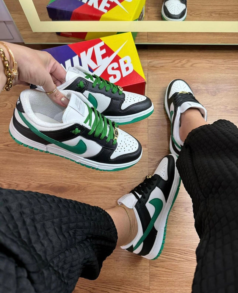 Dunk Low verde/preto lançamento oferta + relógio de brinde