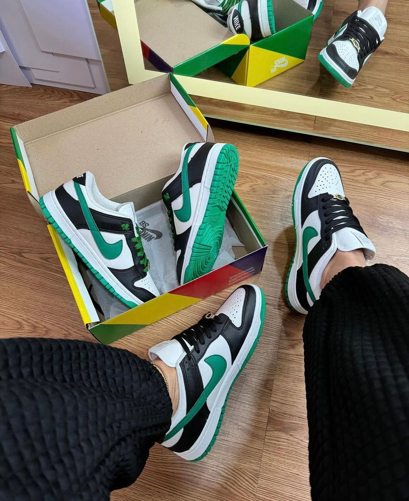 Dunk Low verde/preto lançamento oferta + relógio de brinde