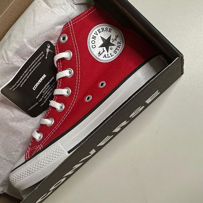 Tênis Infantil/Adulto Unissex Converse All Star Cano Alto Vermelho