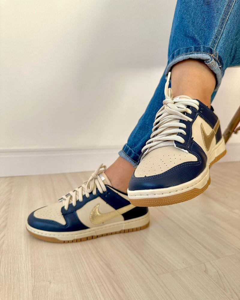 Dunk Low lançamento Azul Marinho com Dourado + Relógio de Brinde