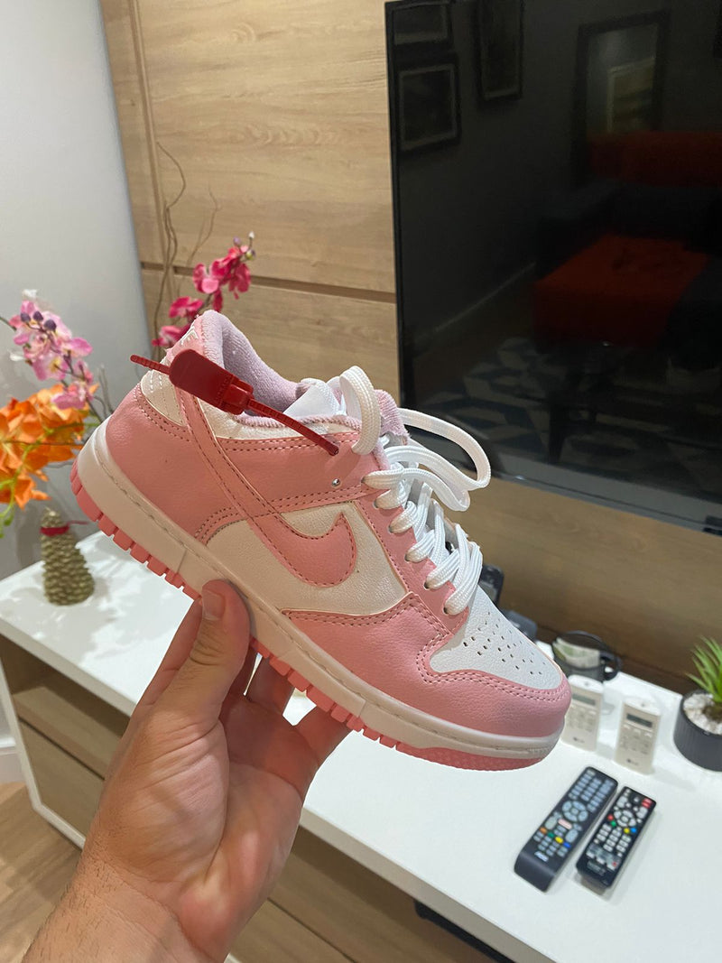 Dunk Low Rosa lançamento oferta + relógio de brinde